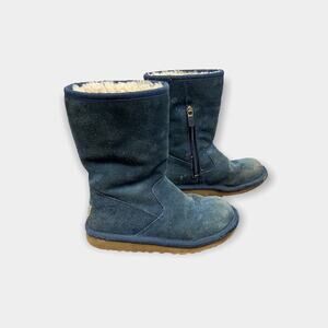 Ugg Australia K Lil Sunshine Side Zip Navy Blue Boots 12